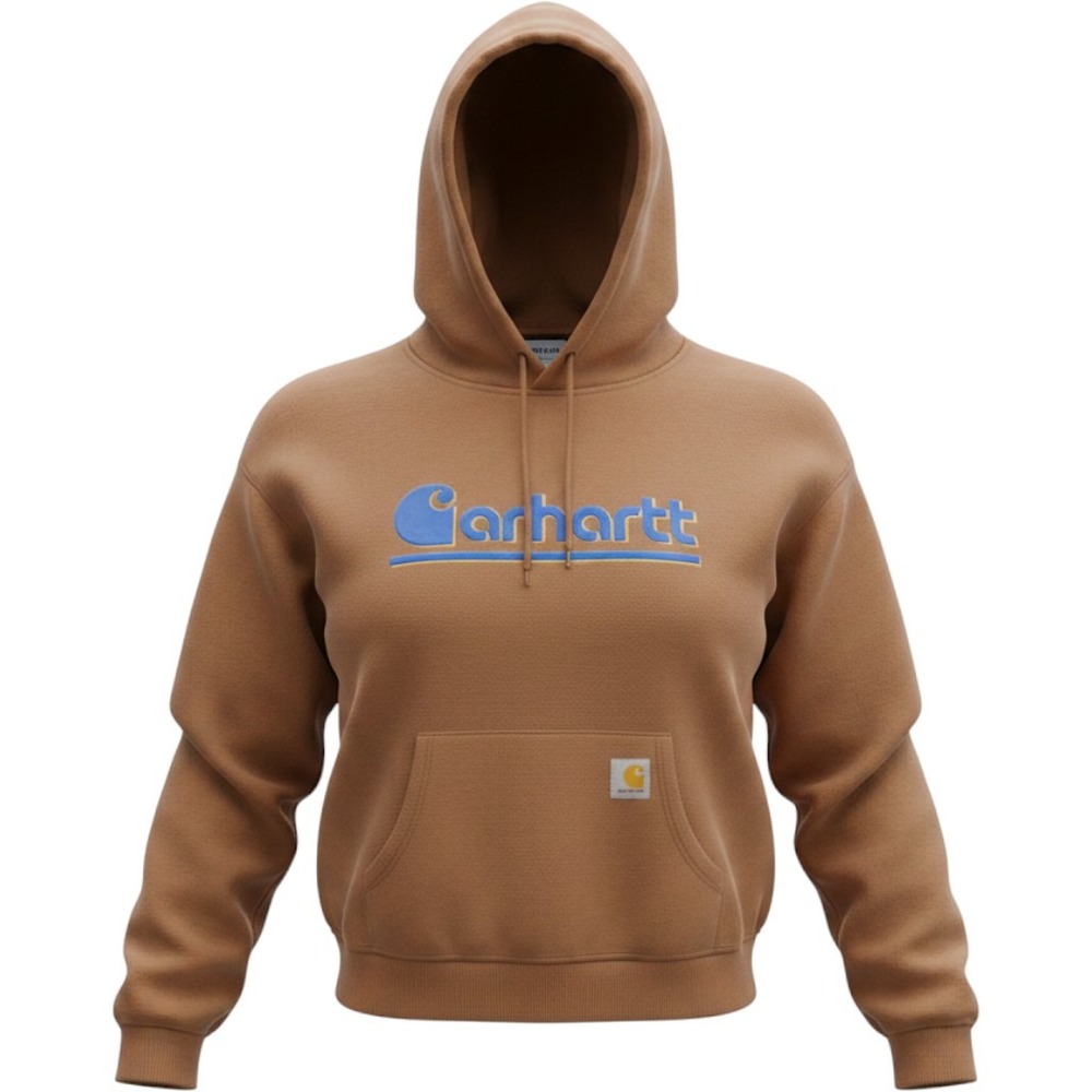 Carhartt Women 2X Brown Loose Fit Tencel Fiber Series Pullover Hoodie TS6918-W